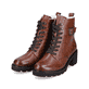 
Nussbraune remonte Damen Biker Boots D0A74-22 mit Schnürung und Reißverschluss. Schuhpaar schräg.