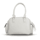 Sac à main remonte Q0769-60 blanc avec finitions métalliques et fermeture éclair. Arrière.