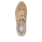 Camelfarbene remonte Damen Sneaker D0T03-64 mit einem Reißverschluss. Schuh von oben.