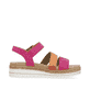 Rosane vegane remonte Riemchensandalen D0Q55-31 mit einem Klettverschluss. Schuh Innenseite.