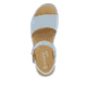 Eisblaue remonte Damen Riemchensandalen D1N50-10 mit einem Klettverschluss. Schuh von oben.