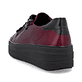 Baskets basses remonte rouges pour femme D1C09-35 avec fermeture éclair. Chaussure vue de dessus.