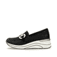 Schwarze remonte Damen Loafer D0T12-02 mit einem Gummizug sowie der Extraweite H. Schuh Außenseite.