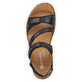 Schwarze remonte Riemchensandalen R6850-01 mit einem Klettverschluss. Schuh von oben.