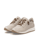 Baskets basses remonte beiges pour femmes D0H11-62 avec fermeture éclair. Chaussures inclinées sur le côté.