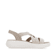 Beige remonte Riemchensandalen D3L52-60 mit einem Gummizug sowie Extraweite H. Schuh Innenseite.