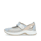 Blaue remonte Ballerinas D0G08-10 mit einem Klettverschluss sowie Extraweite H. Schuh Außenseite.