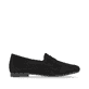 Nachtschwarze remonte Damen Loafer D0K02-00 mit einem Elastikeinsatz. Schuh Innenseite.