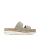 Mules remonte vertes pour femme D0Q66-52 avec boucle tendance. Côté intérieur de la chaussure.
