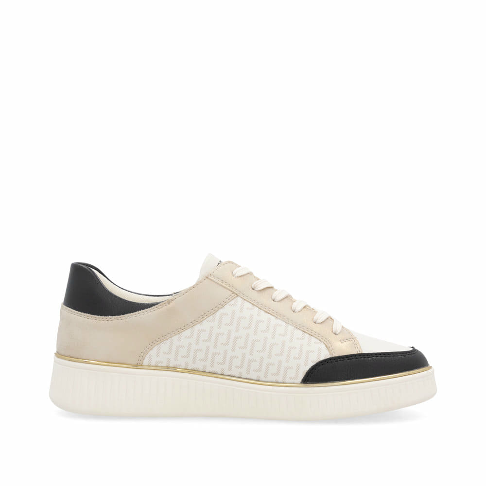 Weiße remonte Damen Sneaker D2E04-80 mit Reißverschluss sowie der Komfortweite G. Schuh Innenseite.