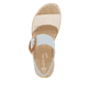 Blaue remonte Riemchensandalen R6853-12 mit einem Klettverschluss. Schuh von oben.