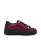 Baskets basses remonte rouges pour femme D1C09-35 avec fermeture éclair. Chaussure vue de l'arrière.