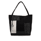 Sac bandoulière remonte Q0727-01 en noir avec un compartiment principal spacieux et fermeture éclair. Face avant.