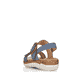 Blaue remonte Riemchensandalen R6853-14 mit einem Klettverschluss. Schuh von hinten.