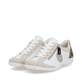 Chaussures à lacets remonte blanches vegan pour femme R3408-83. Chaussures inclinées sur le côté.