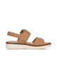 Nussbraune remonte Damen Riemchensandalen D2067-60 mit einer flexiblen Profilsohle. Schuh Innenseite