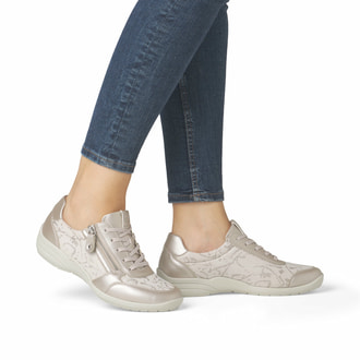 Remonte Sneaker Donna D0T09 Con Zeppa 5,5 Cm – Pelle, Comode, Large Fit (H), Cerniera, Tecnologia Lite 'n Soft