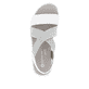 Graphitgraue remonte Damen Riemchensandalen D1J50-80 mit einem Elastikeinsatz. Schuh von oben.