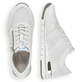 Weiße remonte Damen Sneaker Low R6705-80 mit Reißverschluss sowie Komfortweite G. Schuh von oben, liegend.