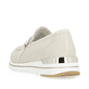 Beige remonte Damen Loafer R6711-60 mit einem Gummizug sowie der Komfortweite G. Schuh von hinten.