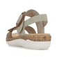 Braungrüne remonte Riemchensandalen R6853-24 mit trendiger Schnalle. Schuh von hinten.