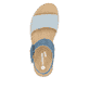 Blaue remonte Riemchensandaletten D1N54-12 mit einem Klettverschluss. Schuh von oben.