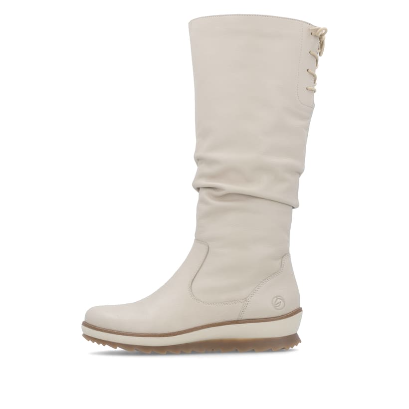 Schneeweiße remonte Damen Hochschaftstiefel R8475-80 mit einer flexiblen Profilsohle. Schuh Außenseite
