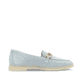 Blaue remonte Damen Loafer D2F00-12 mit Gummizug sowie gepolsterter Einlegesohle. Schuh Innenseite.
