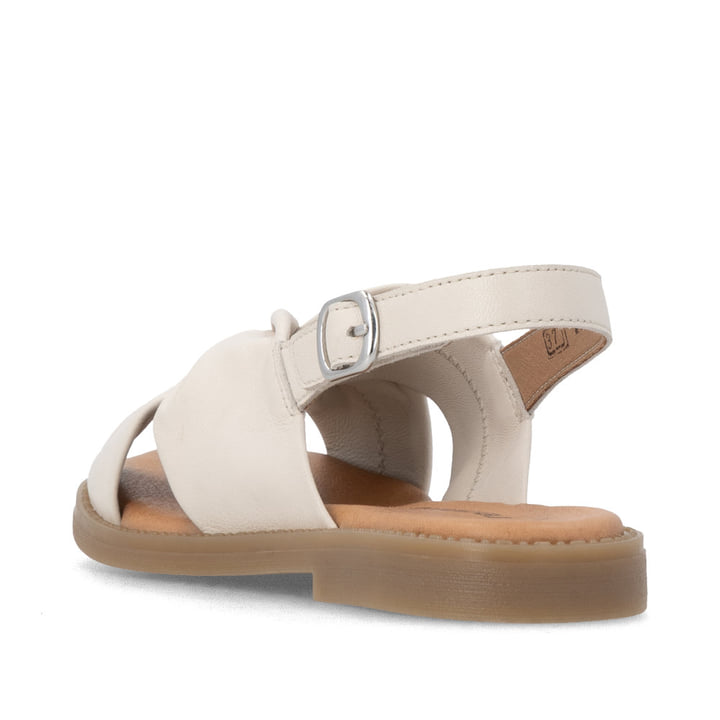 Beige remonte Riemchensandalen D3674-61 mit einem Klettverschluss. Schuh von hinten.