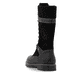Tiefschwarze remonte Damen Schnürstiefel D9380-02 mit Flip-Grip Sohle. Schuh von hinten.