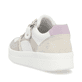 Weiße remonte Damen Sneaker Low D0J01-87 mit einem Reißverschluss. Schuh von hinten.