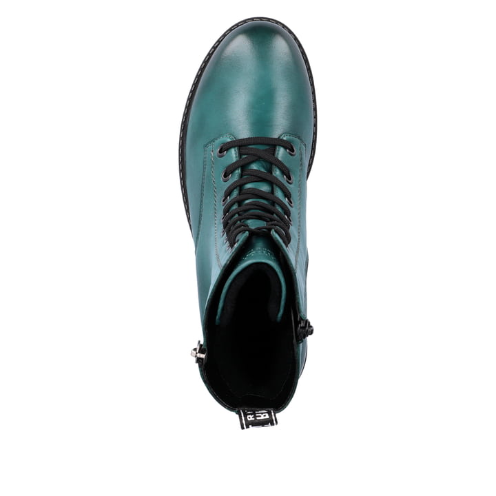 
Cyanblaue remonte Damen Schnürstiefel D0W71-12 mit Schnürung und Reißverschluss. Schuh von oben