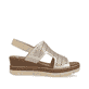 Metallische remonte Keilsandaletten D2L56-90 mit einem Klettverschluss. Schuh Innenseite.
