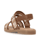 Sandales à lanières remonte marron vegan pour femme D3646-24. Chaussure vue de l'arrière.