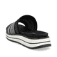 Schwarze remonte Damen Pantoletten D1J54-03 mit einem Gummizug. Schuh von hinten.