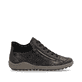 Schwarz-bronzene remonte Damen Schnürstiefel R1477-90 mit einem Reißverschluss. Schuh Außenseite gespiegelt.