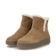 Cognacfarbene remonte Damen Kurzstiefel D4A73-24. Schuhpaar seitlich schräg.