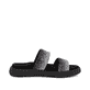 Schwarze vegane remonte Damen Pantoletten D2N50-03 mit einem weichen Fußbett. Schuh Innenseite.