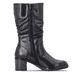 Schwarze remonte Damen Stiefeletten D2A79-00 mit gerafftem Schaft. Schuh Innenseite.