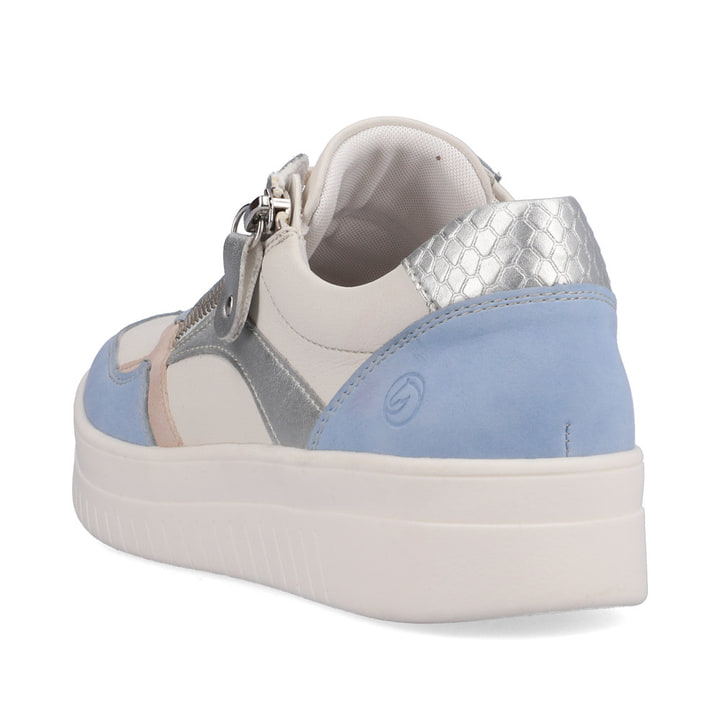 Macciatoweiße remonte Damen Sneaker D0J01-82 mit einer besonders leichten Sohle. Schuh von hinten
