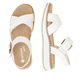 Weiße remonte Riemchensandalen D3J52-80 mit trendiger Schnalle. Schuh von oben, liegend.