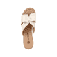 Beige remonte Damen Pantoletten R8759-60 mit einem Gummizug sowie leichter Sohle. Schuh von oben.