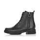 Schwarze remonte Damen Schnürstiefel D8671-01 mit einem Reißverschluss. Schuh Außenseite.