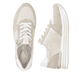 Goldene vegane remonte Damen Sneaker Low D1316-90 mit einem Reißverschluss. Schuh von oben, liegend.