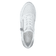 Weißblaue vegane remonte Damen Sneaker D1329-81 mit einem Reißverschluss. Schuh von oben.
