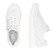 Weiße remonte Damen Sneaker Low D2G01-80 mit Reißverschluss sowie Komfortweite G. Schuh von oben, liegend.