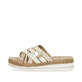 Metallische vegane remonte Damen Pantoletten D0Q50-90 mit weicher Einlegesohle. Schuh Außenseite.