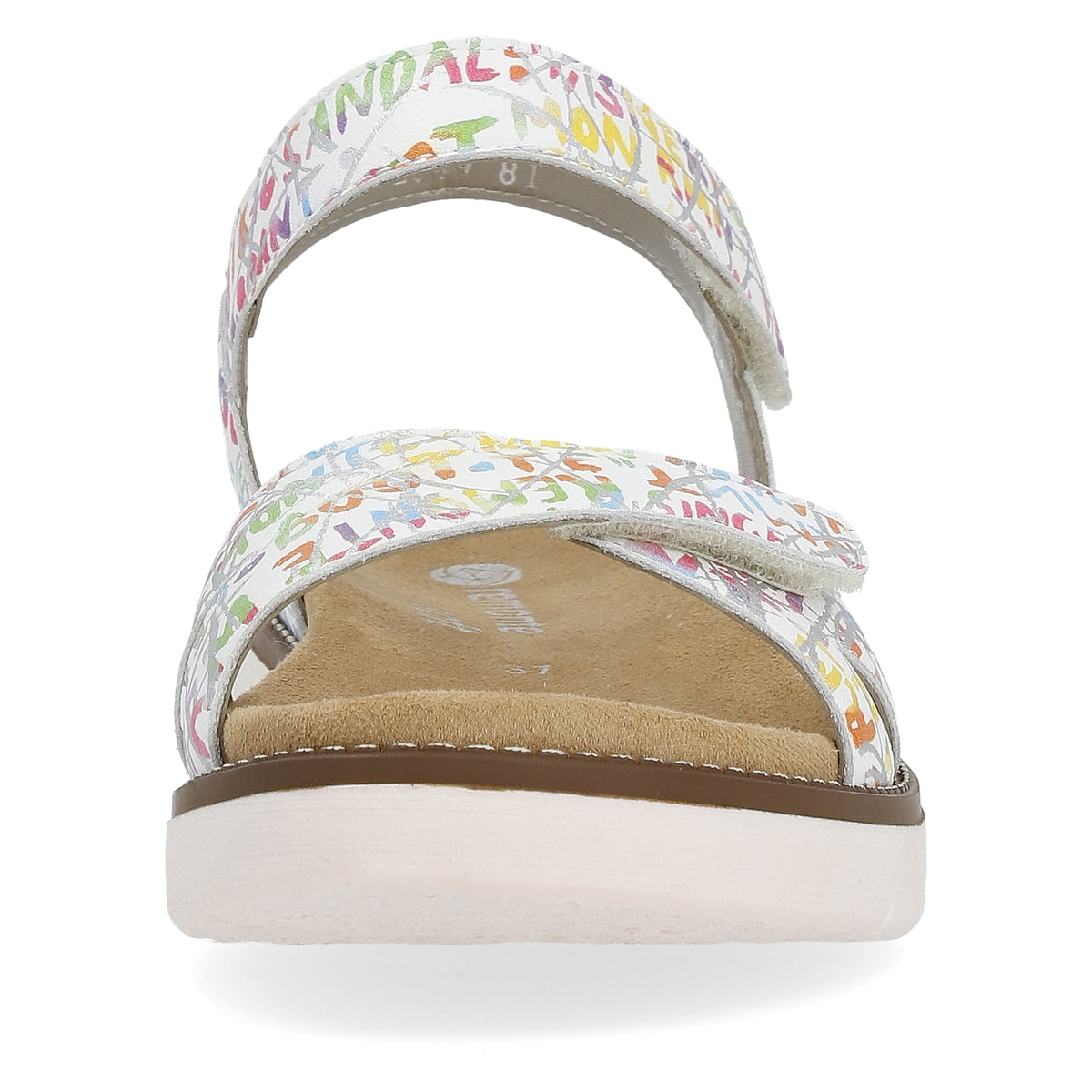 Bunte remonte Damen Riemchensandalen D2049-81 mit Klettverschluss. Schuh von vorne.