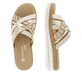Metallische vegane remonte Damen Pantoletten D0Q50-90 mit weicher Einlegesohle. Schuh von oben, liegend.