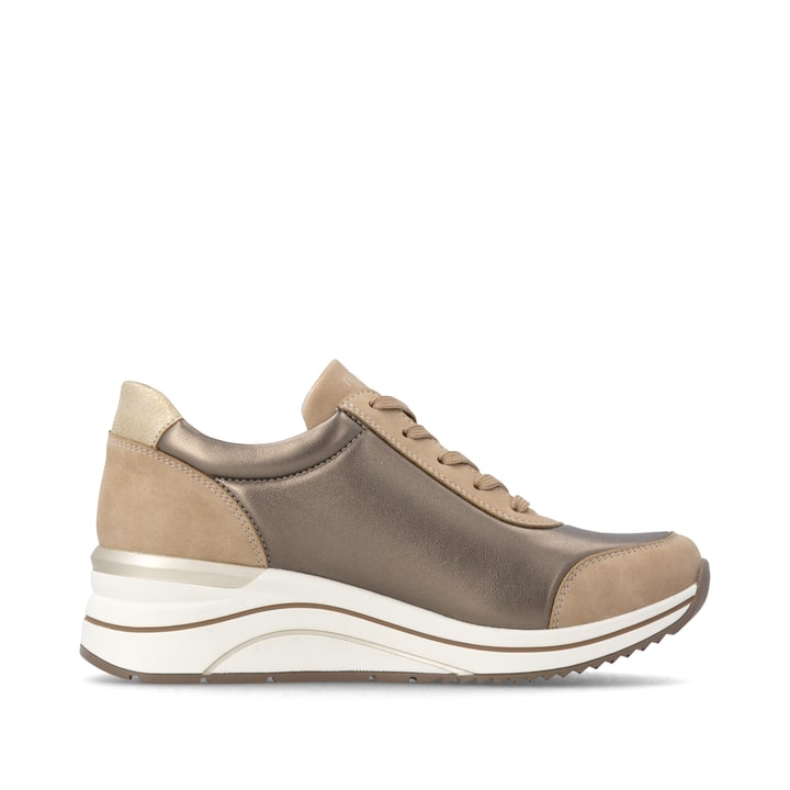 Baskets basses remonte métalliques végan pour femmes D0T09-92. Côté intérieur de la chaussure.